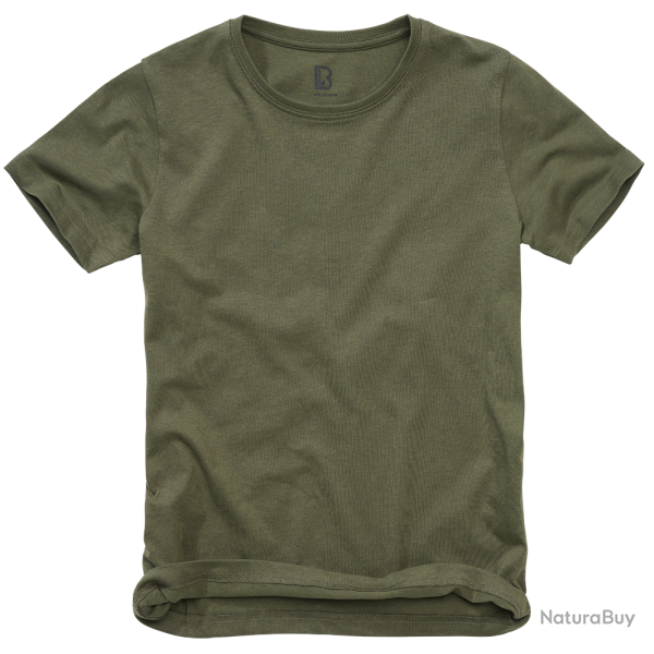 T-shirt enfant Brandit en coton 160 g/m� col rond - Vert olive / 158/164 cm