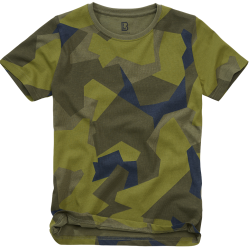 T-shirt enfant Brandit en coton 160 g/m&sup2; col rond - M90 Swedish Camo / 170/176 cm