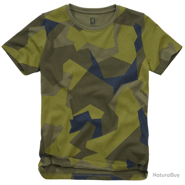 T-shirt enfant Brandit en coton 160 g/m� col rond - M90 Swedish Camo / 170/176 cm
