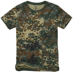 T-shirt enfant Brandit en coton 160 g/m&sup2; col rond - Flecktarn / 134/140 cm