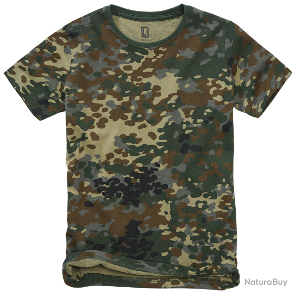 T-shirt enfant Brandit en coton 160 g/m� col rond - Flecktarn / 146/152 cm