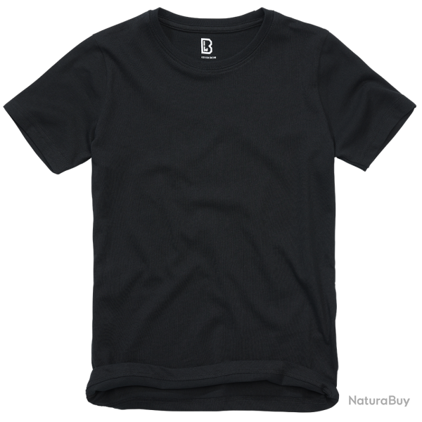 T-shirt enfant Brandit en coton 160 g/m� col rond - Noir / 170/176 cm