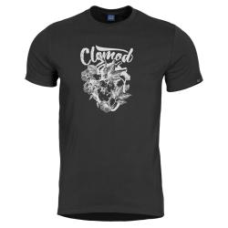 T-shirt imprim&eacute; CloMod Flower Heart coton fil&eacute; &agrave; anneaux - Noir / M