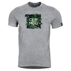 T-shirt imprim&eacute; CloMod Leaves coton fil&eacute; &agrave; anneaux 165 g/m&sup2; - M&eacute;lange / M