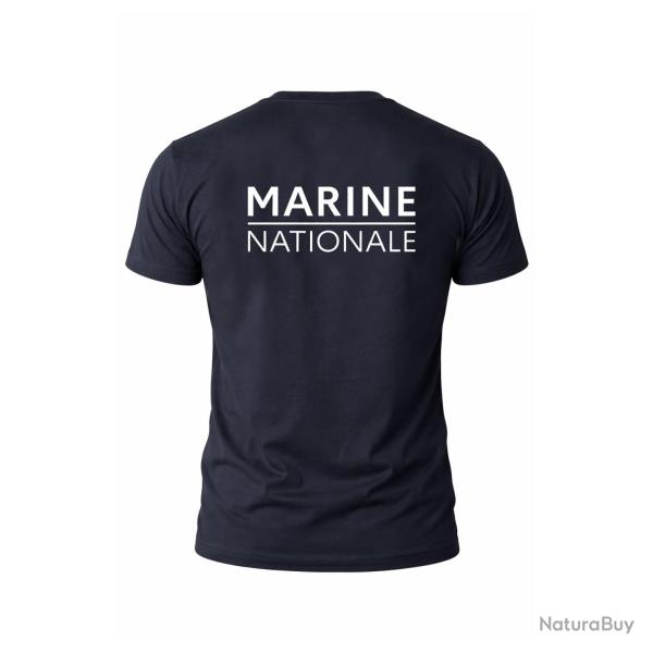 T-shirt imprim� Marine Nationale en coton peign� 150 g/m� - Bleu marine / XL