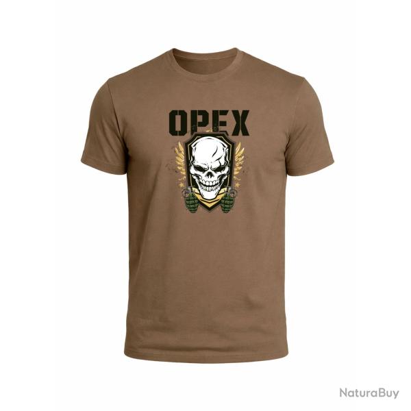 T-shirt imprim� OPEX � motif Grenades en coton 180 g/m� - Coyote / M