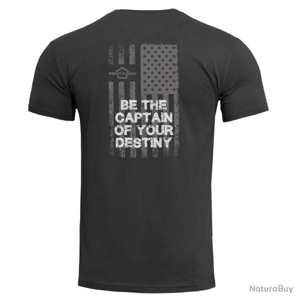 T-shirt imprim� Pentagon Ageron American Flag coton 190 g/m� - Noir / XL