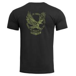 T-shirt imprim&eacute; Pentagon Ageron Eagle coton fil&eacute; &agrave; anneaux - Noir / S