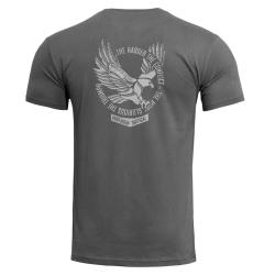 T-shirt imprim&eacute; Pentagon Ageron Eagle coton fil&eacute; &agrave; anneaux - Gris loup / 2XL