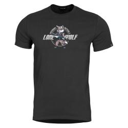 T-shirt imprim&eacute; Pentagon Ageron Lone Wolf en coton ring-spun - Noir / XL