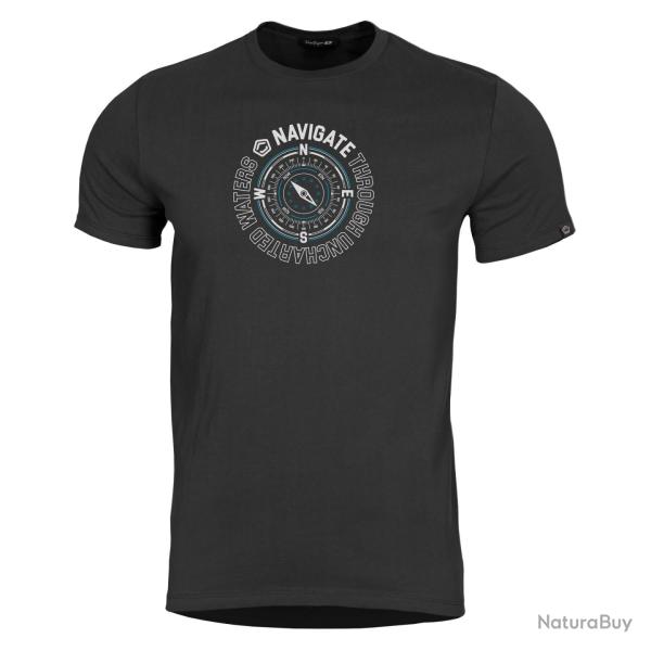 T-shirt imprim� Pentagon Ageron Navigate coton 190 g/m� - Noir / M