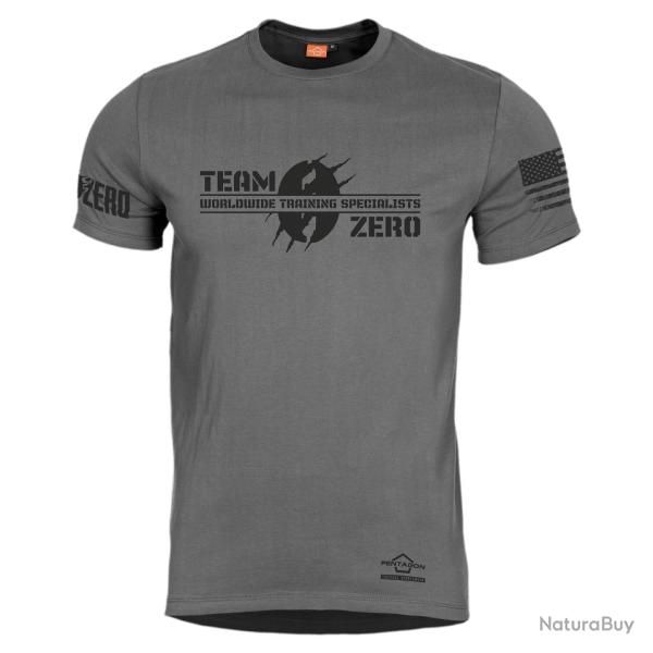 T-shirt imprim� Pentagon Ageron Zero Edition coton ring-spun - Gris loup / M