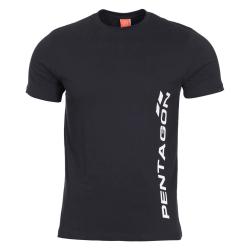 T-shirt imprim&eacute; Pentagon Vertical en coton ring-spun 190 g/m&sup2; - Noir / XS