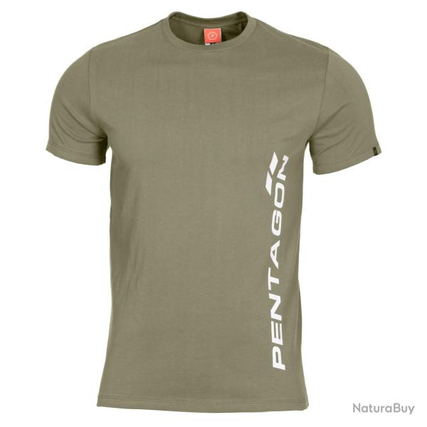T-shirt imprim� Pentagon Vertical en coton ring-spun 190 g/m� - Vert olive / M