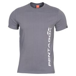 T-shirt imprim&eacute; Pentagon Vertical en coton ring-spun 190 g/m&sup2; - Gris loup / S
