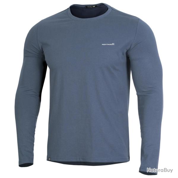 T-shirt manches longues Pentagon Ageron 2.0 coton ring-spun - Bleu charbon / L