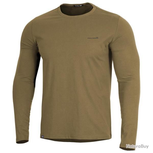 T-shirt manches longues Pentagon Ageron 2.0 coton ring-spun - Coyote / XL