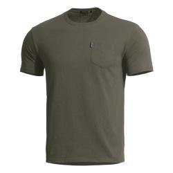T-shirt Pentagon Ageron &agrave; poche poitrine en coton ring-spun - RAL7013 / XS