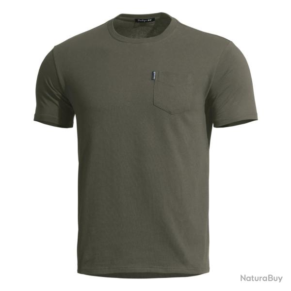 T-shirt Pentagon Ageron � poche poitrine en coton ring-spun - RAL7013 / L