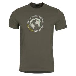 T-shirt Pentagon Globe imprim&eacute; en coton fil&eacute; - RAL7013 / XL