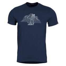 T-shirt Pentagon Wireframe imprim&eacute; en coton fil&eacute; - Bleu nuit / L