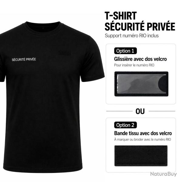 T-shirt S�curit� priv�e Patrol Equipement 100% coton marquage - Noir / L