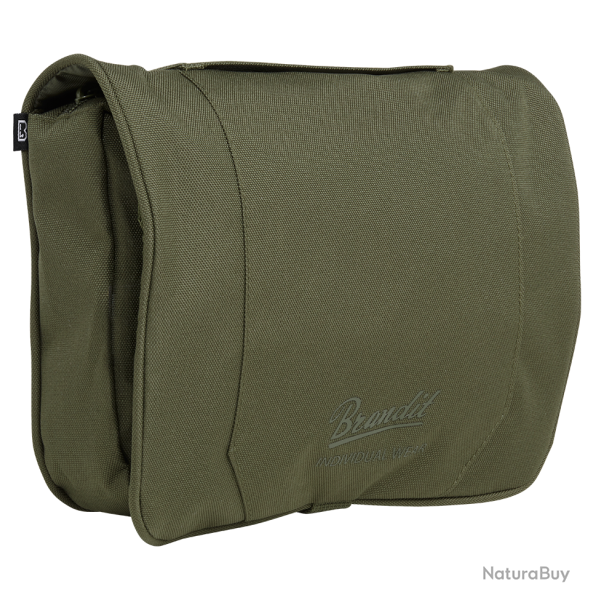 Trousse de toilette Brandit Large d�pliante miroir amovible - Vert olive