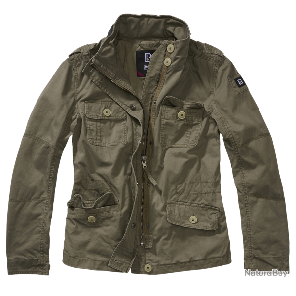 Veste Brandit Britannia coupe femme en coton capuche dans - Vert olive / XS