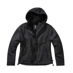Veste coupe-vent Brandit coupe femme doubl&eacute;e polaire capuche - Noir / L