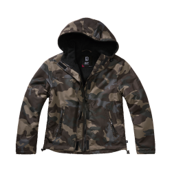 Veste coupe-vent Brandit coupe femme doubl&eacute;e polaire capuche - Dark Camo / 3XL