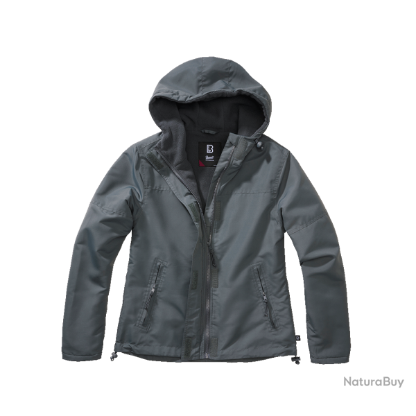 Veste coupe-vent Brandit coupe femme doubl�e polaire capuche - Anthracite / 3XL