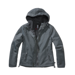 Veste coupe-vent Brandit coupe femme doubl&eacute;e polaire capuche - Anthracite / 5XL