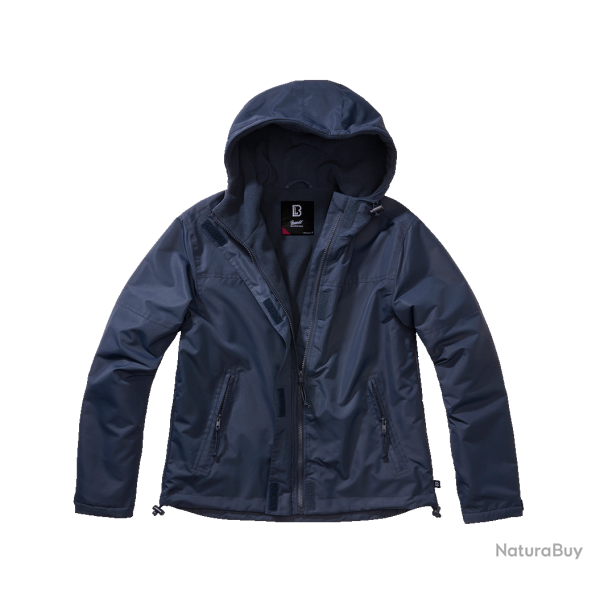 Veste coupe-vent Brandit coupe femme doubl�e polaire capuche - Bleu Marine / 5XL