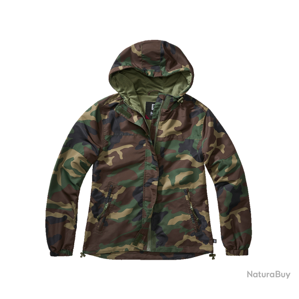 Veste coupe-vent Brandit coupe femme doublure filet respirante - Woodland / 2XL