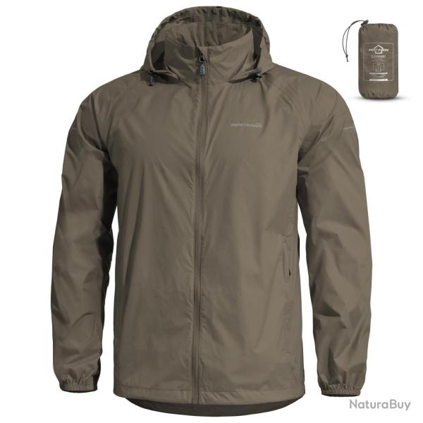 Veste de pluie homme Pentagon Cloudburst compactable nylon - RAL7013 / XL
