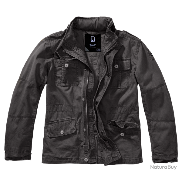 Veste enfant Brandit Britannia coton capuche dans le col cinq - Noir / 122/128 cm