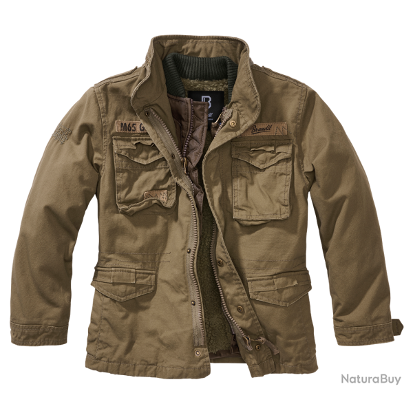 Veste enfant Brandit M65 Giant coton doublure amovible six - Vert olive / 146/152 cm