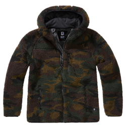 Veste polaire Brandit coupe femme &agrave; capuche maille peluche - Woodland / 3XL