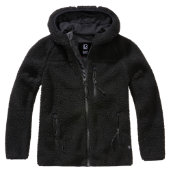 Veste polaire Brandit coupe femme &agrave; capuche maille peluche - Noir / XL