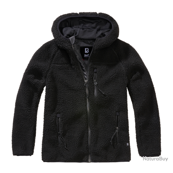 Veste polaire Brandit coupe femme � capuche maille peluche - Noir / XL