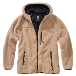 Veste polaire Brandit coupe femme &agrave; capuche maille peluche - Camel / 2XL