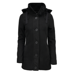 Veste polaire Brandit Square coupe femme 250 g par m&sup2; capuche - Noir / 2XL