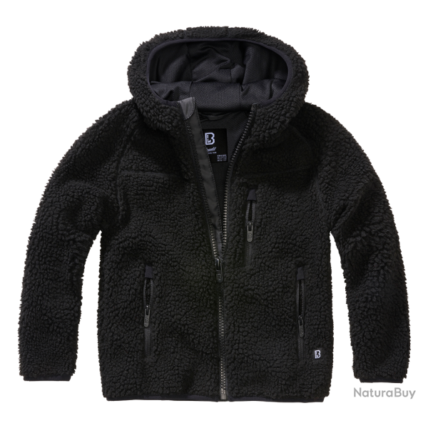 Veste polaire enfant Brandit Teddyfleece � capuche - Noir / 146/152 cm
