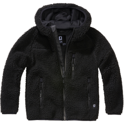 Veste polaire enfant Brandit Teddyfleece &agrave; capuche - Noir / 158/164 cm