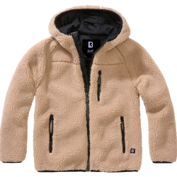 Veste polaire enfant Brandit Teddyfleece &agrave; capuche - Camel / 134/140 cm