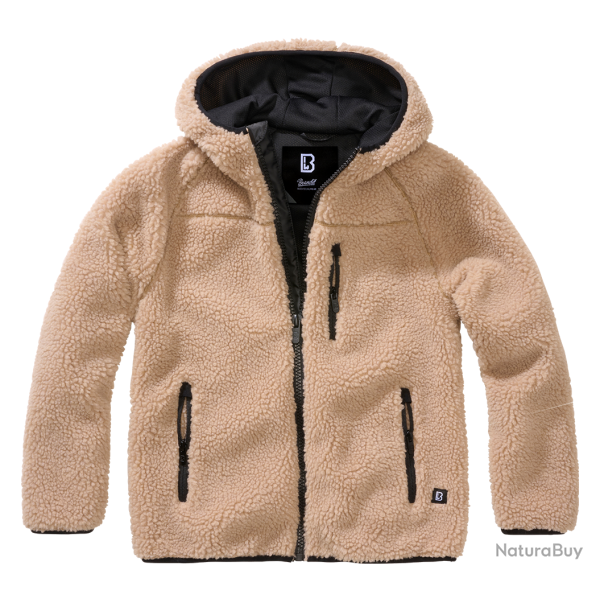 Veste polaire enfant Brandit Teddyfleece � capuche - Camel / 170/176 cm