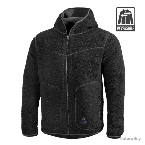 Veste polaire Pentagon Ianos Sherpa r�versible - Noir / Gris loup / S