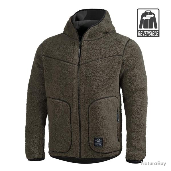 Veste polaire Pentagon Ianos Sherpa r�versible - RAL7013 / Noir / S
