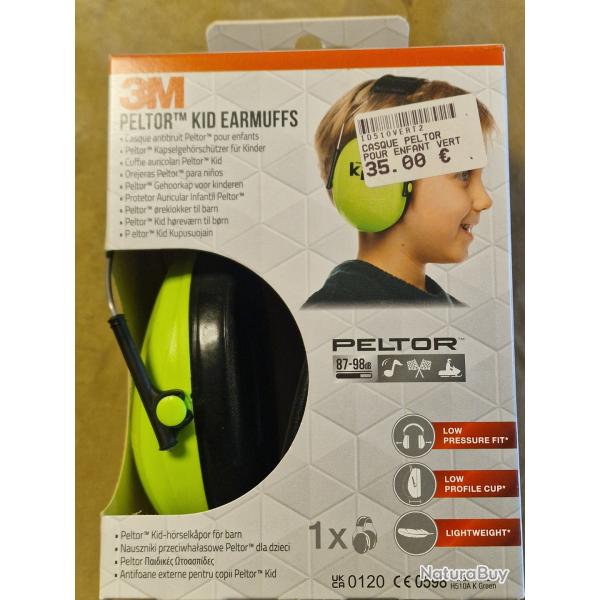 Casque anti-bruits pour enfant PELTOR Kid vert - HILMAR SUPER DESTOCK !!!