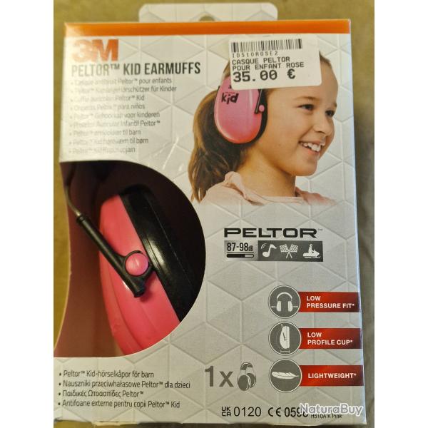 Casque anti-bruits pour enfant PELTOR Kid rose - HILMAR SUPER DESTOCK !!!